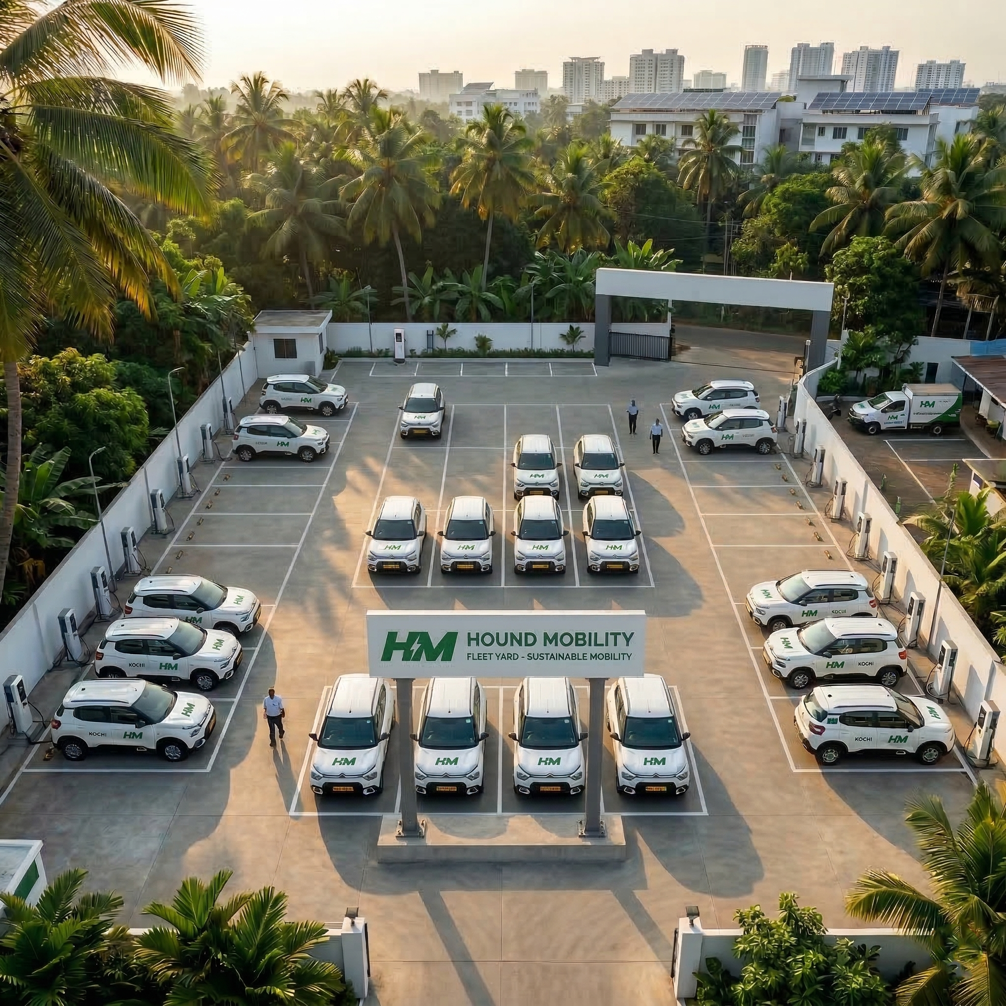 Clean air cityscape with blue sky