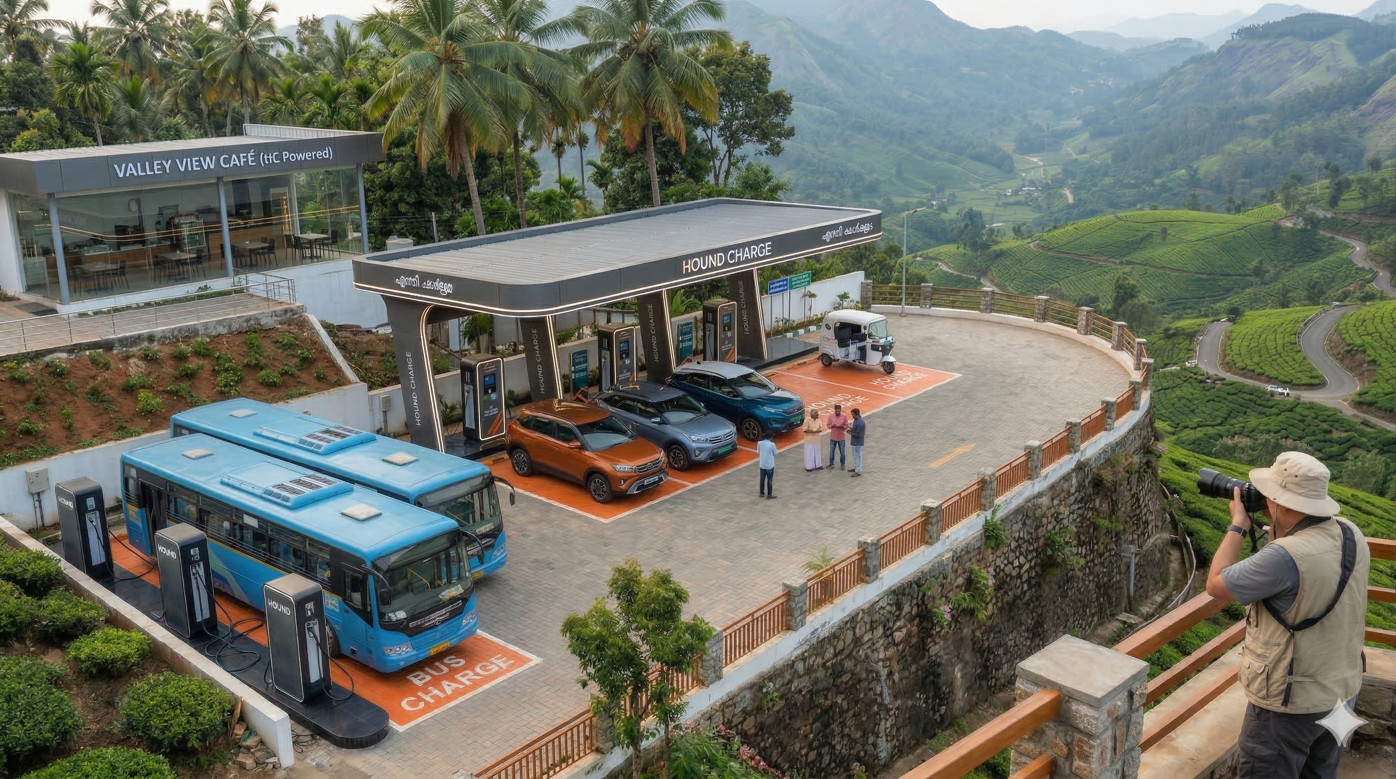 Mountain charging station scenic location